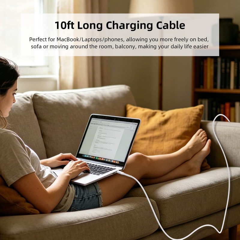 240W USB to USB Cable for MacBook/iPad/iPhone 17 16 15 Max, 10ft Right-Angle ... gallery