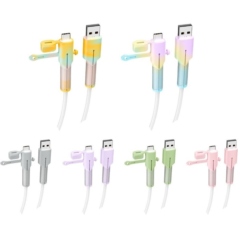Silicone Charger Cable Protectors Compatible, 6 Sets Data Cable Protector Cover,