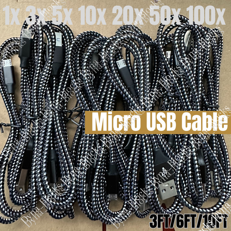 Micro USB to USB A Cable Android Charger Braided Cord For Samsung Google LG LOT