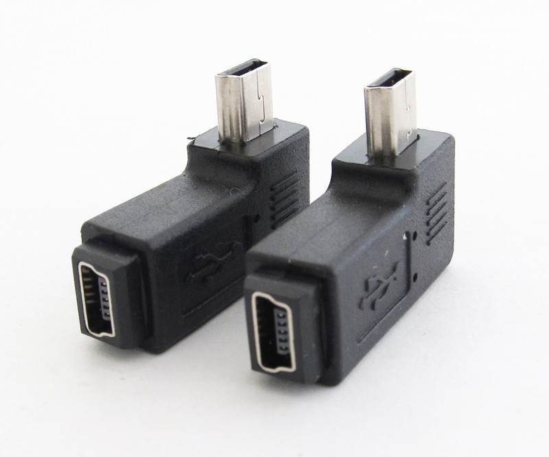 100pcs Mini 5pin USB Male To Female Right Angle 90 degree USB Adapter Connector gallery