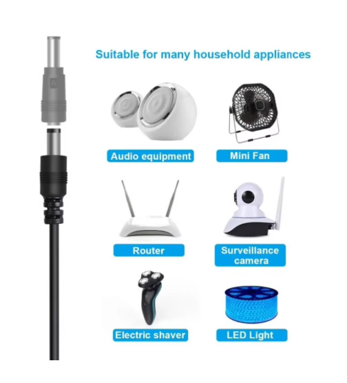 USB to DC 5.5×2.1mm Power Cable 5V with 8 Adapter Tips gallery