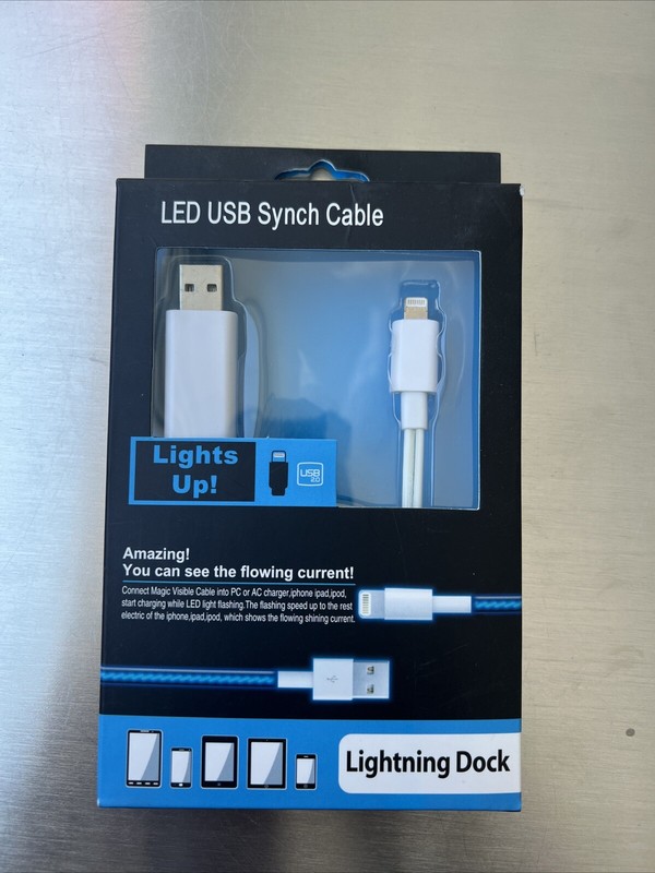 iPhone Charger USB 2.0 LED Sync Cable Charger iPhone iPad iPod PC LED