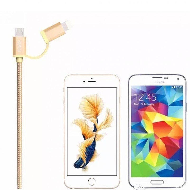 2 USB 1M/3FEET XIPIN CELL PHONE CABLE TWO IN ONE DATA TRANSFERING CHARGING CABL