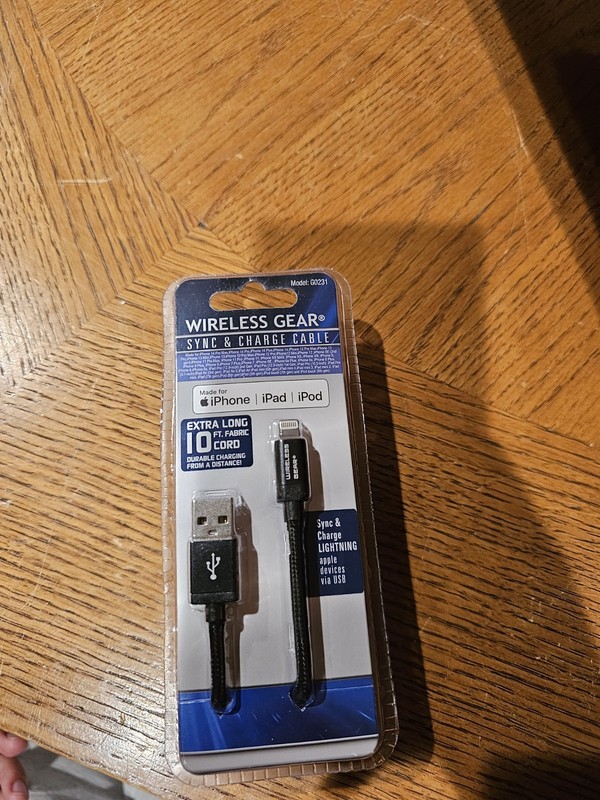 10 ft Apple iPhone Sync & Charge Cord/Cable Lighting to USB Cable Wireless Gear