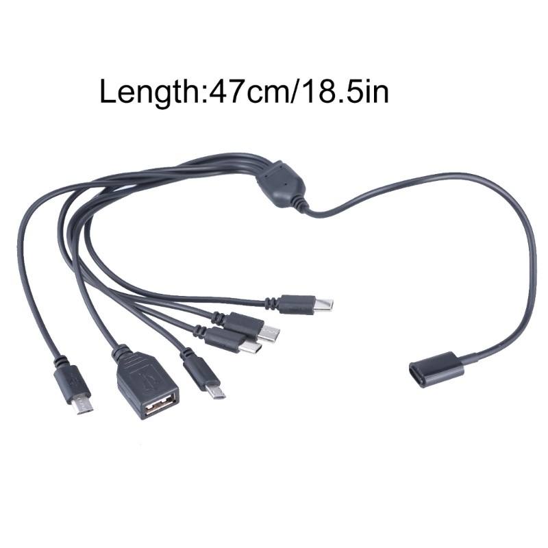 Multi Charging Cable 6 in 1 Type C to USB1 & USB Adapter Cable 47cm/18.5in gallery