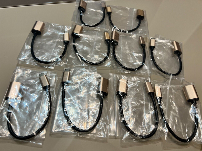 10X USB-C 3.1 Type C Male to USB 3.0 Type A Female OTG Adapter Cable GOLD