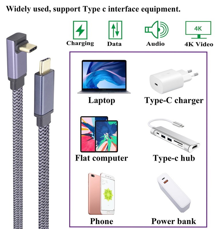 2Pack Up&Down Angle USB 3.1 Gen 2 Cable 90 Degree USB 3.1 to Extension Cable ... gallery