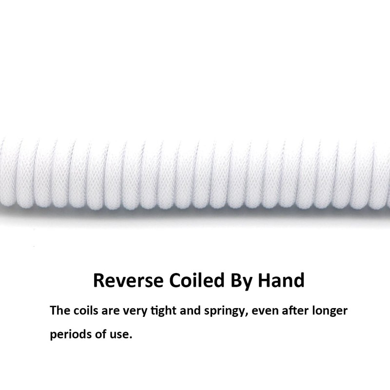 Reverse Coiled USB-C Keyboard Cable, Double-Sleeved Mechanical Keyboard Cable... gallery
