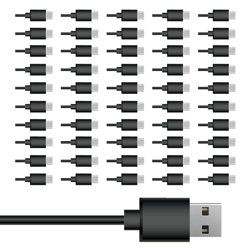 Compact USB C Cable 50-Pack - 25 Feet, Shock Resistant, High-Speed Performance gallery