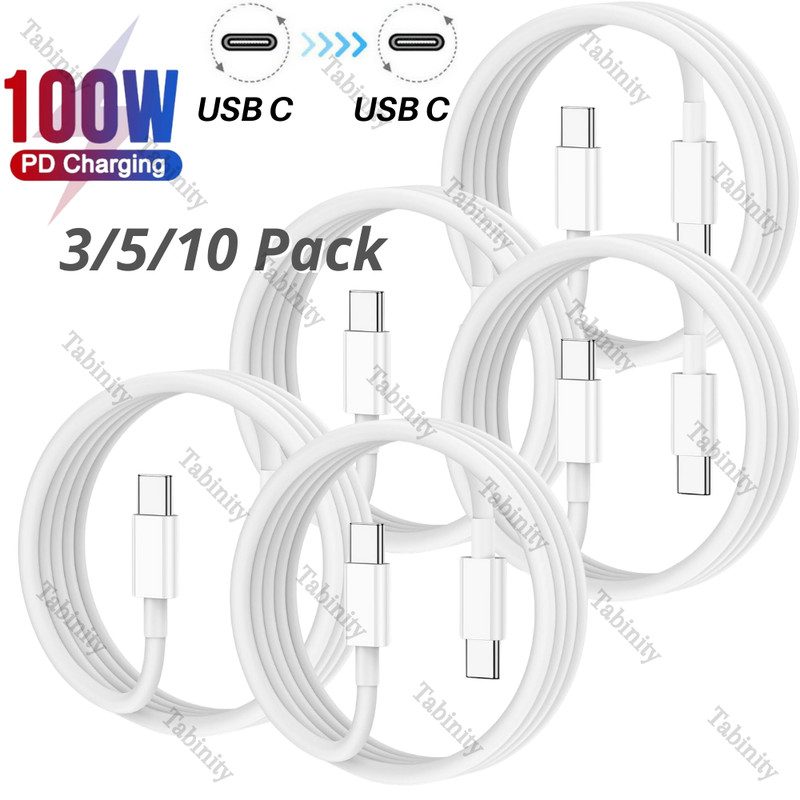 For Android iPhone 15 iPad Pro Macbook 100W USB C Type C Fast Charger Cable Cord