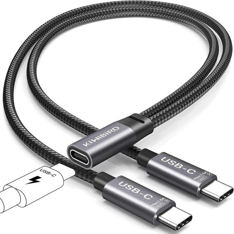 USB C Splitter Charging, USB C Power Splitter 1 in 2 Out | USB C y Splitter Type
