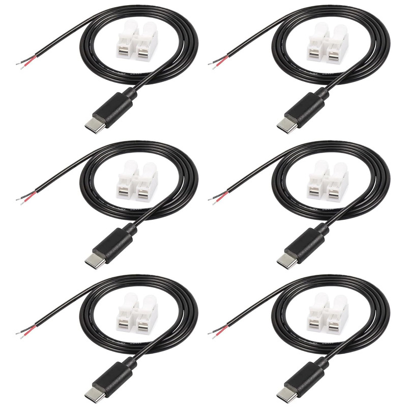 USB Type-C Pigtail Cable Extension Power Cable 22AWG Carrying Current 3A Voltage