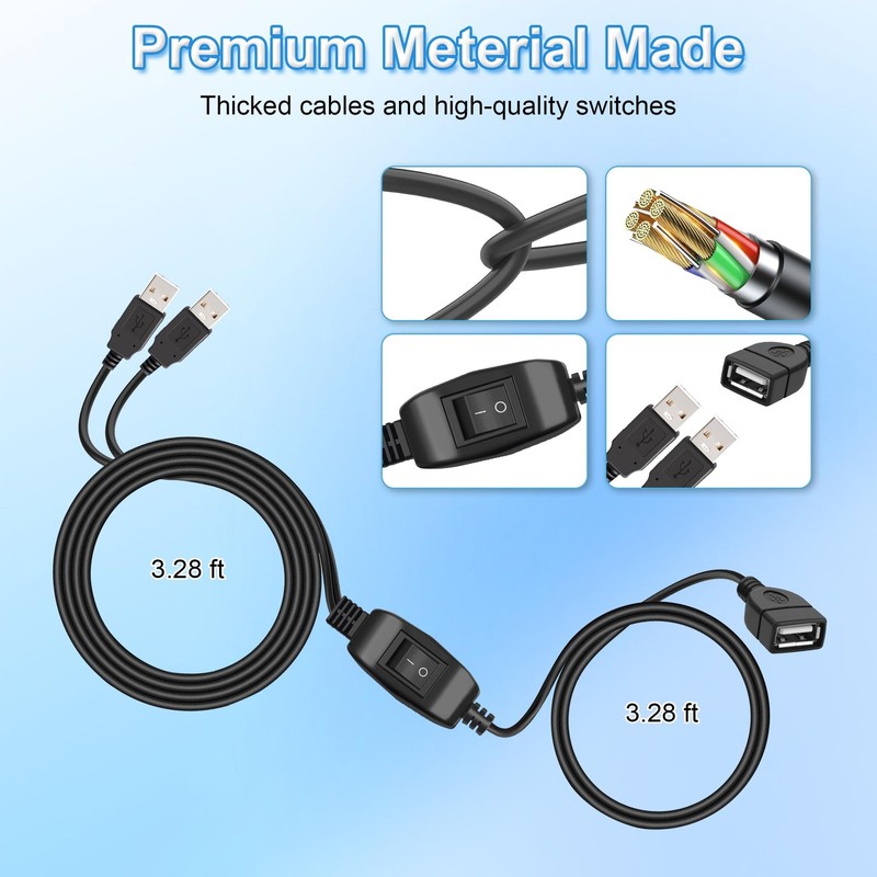 USB Splitter 1 in 2 Out, Printer Cable Splitter for Computers, Dual USB to Fe... gallery
