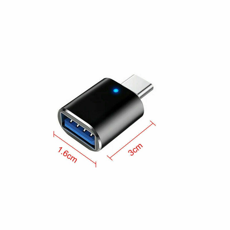 LED USB-C 3.1 Male to USBA Female Adapter Converter OTG Type C Android Phone lot gallery