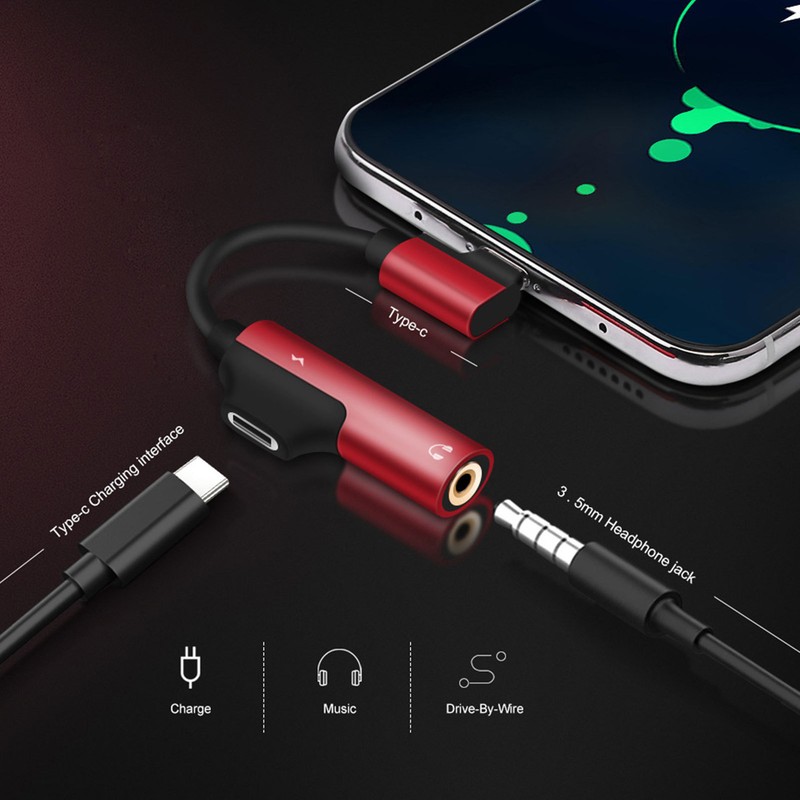 2-in-1 USB C To 3.5mm Headphone Jack Type-C Audio Adapters Converter Dongle gallery