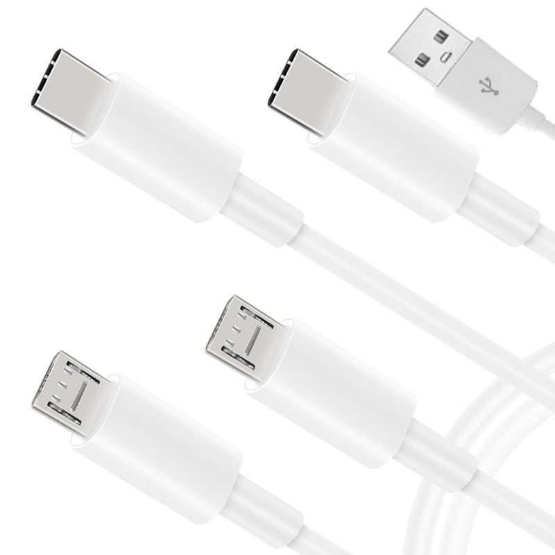 4-Way USB to Type-C/Micro Charging Cable Portable 1 in 4 Out Multi-port Cord