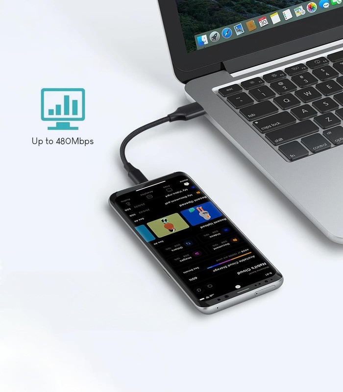 USB C to USBA 1ft Short Charging Cable for iPhone 15/16/17 Pro Max, CarPlay gallery