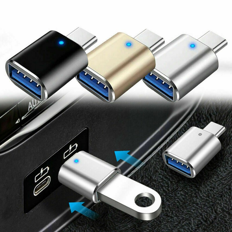 LED USB-C 3.1 Male to USB A Female Adapter Converter OTG Type C Android Phone gallery