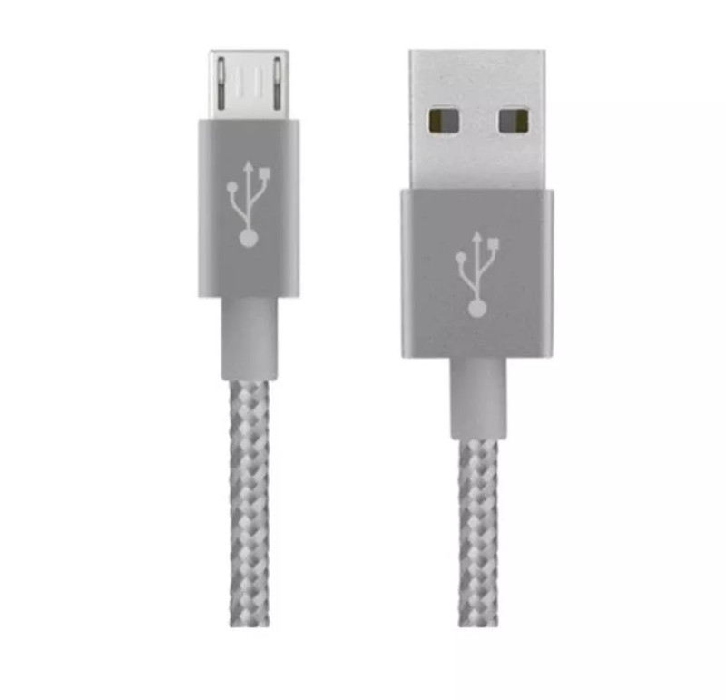 Belkin Mixit 10-Foot Premium Braided Micro USB Cable Silver Grey
