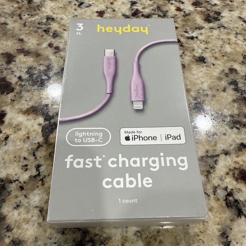 Heyday - Lightn To USB-C iPhone Fast Charging Cable 3ft For Apple iPhone iPad gallery
