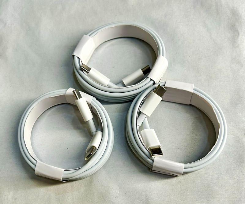 3-Pack USB-C to USB-C Fast Charge Charging Cables, White, 6.6ft