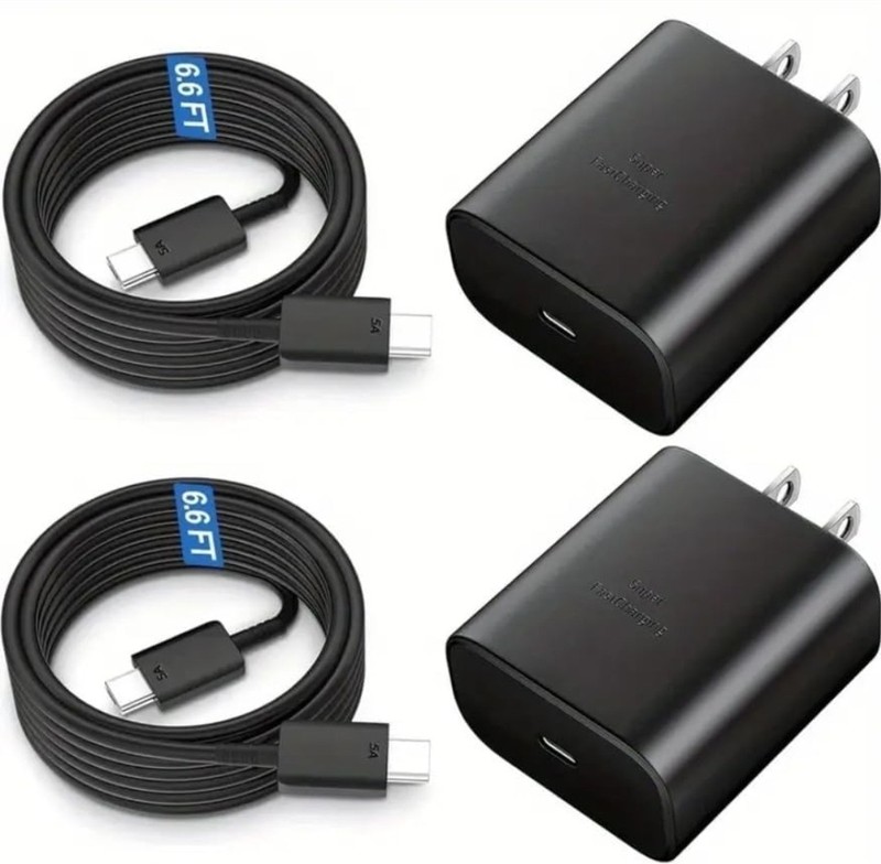 45W USB-C Fast Charger 2-Pack with Cable Super Fast Charging Android