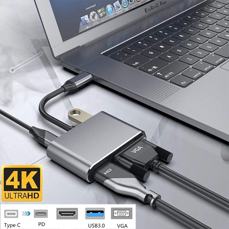 Type C USB 3.1 to USB-C 3.0 4K HDMI Adapter Cable 4 in 1 For Android LG Samsung gallery