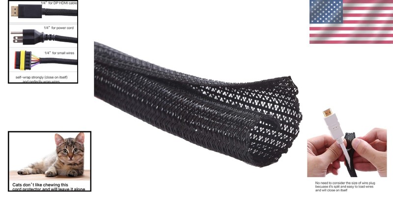 Protective 25ft Wire Loom Tubing - Black Sleeve for Automotive & Hifi Cables gallery