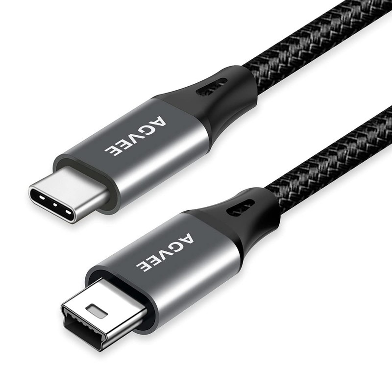 USBC to Mini USB Cable 5Pin Braided OTG Data Charger Cord Dark Gray gallery