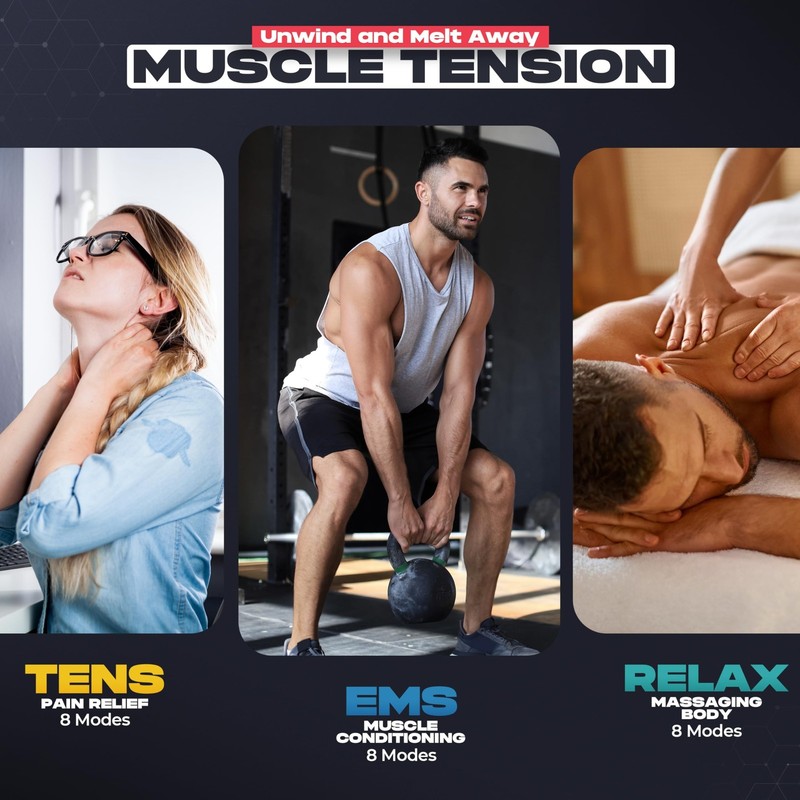 TENS Unit Muscle Stimulator, EMS Massager Machine for Shoulder, Nec... Fast Ship gallery