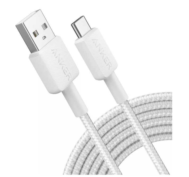 Anker 10ft USB-A to USB-C Braided Cable – White Iteration – NEW OPEN!!!