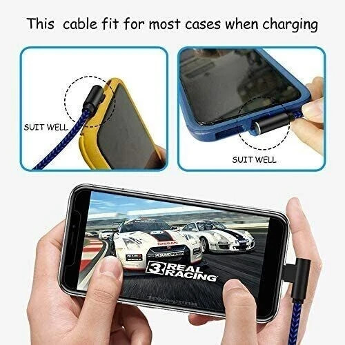 4 PACK 6ft Charging Cables 90 Degree For iPhone 14 13 12 11 X XR XS Plus Pro Max gallery
