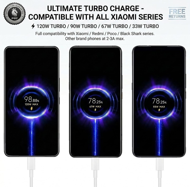 Flexible 1 Meter 120W USB C Charging Cable for Xiaomi gallery