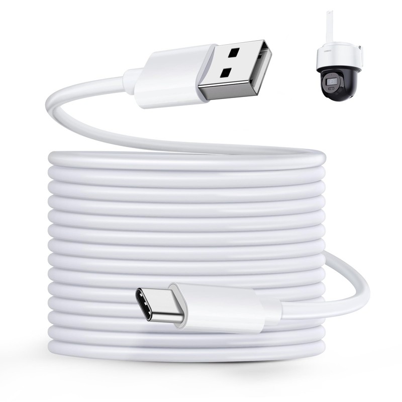 USB to USB C Extension Cord Power Cord for Security Camera CCTV 33FT Type C L…