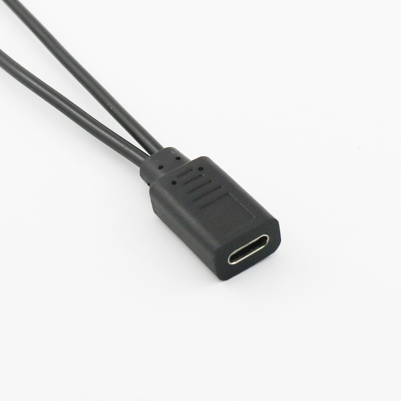 USB 3.1 Type C Female to Dual Micro USB Male Y Splitter Connector Cable 20+30cm gallery
