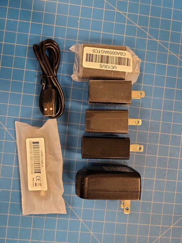 Lot of 5 USB Wall Charger Power Adapters 5V 2A 500mA Micro-USB & Type-C USB Cabl