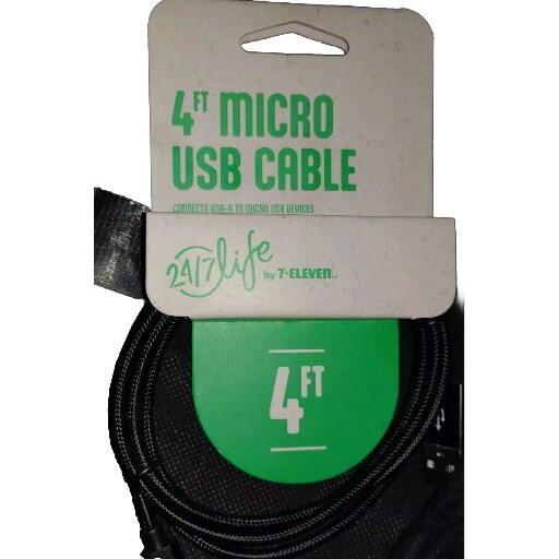 2 New Unused In Pkg 24/87 Life 4" Micro USB Android Charging Cables