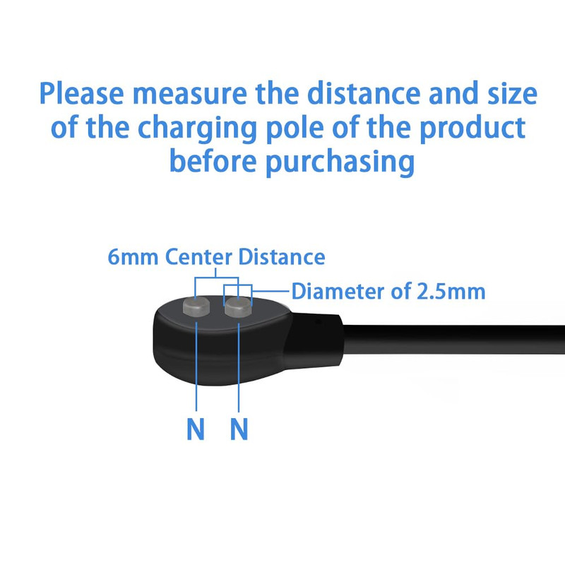 6Mm Magnetic USB DC Charger Cable, 2.7Ft Replacement Oval Base Charging Cord for gallery