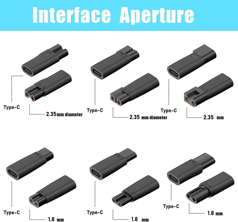 Upgraded 9PCS Type-C Charger Set for Hair Clippers, Shavers, and Beauty Tools gallery
