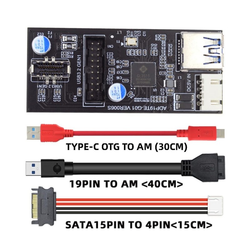 USB C/USB 3.0 19/20Pin to USB 3.0 19/20Pin ＆ USB 3.1 Type E Front Panel Heade... gallery