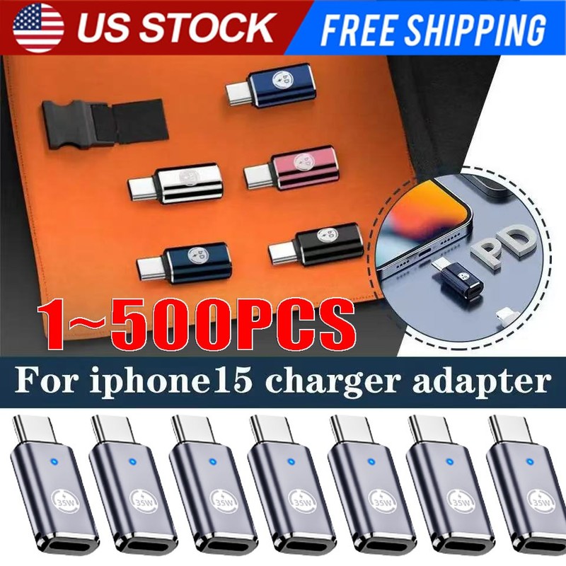 35W USB-C Male to iOS Female Adapter + lanyard For iPhone 15 Pro Max 15 Plus lot