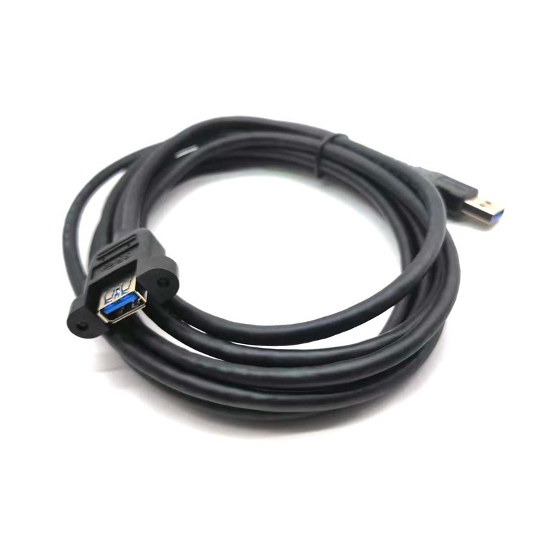USB3.0 Male To Female Extension Cable High Standard With Screw Hole Baffle Cable gallery