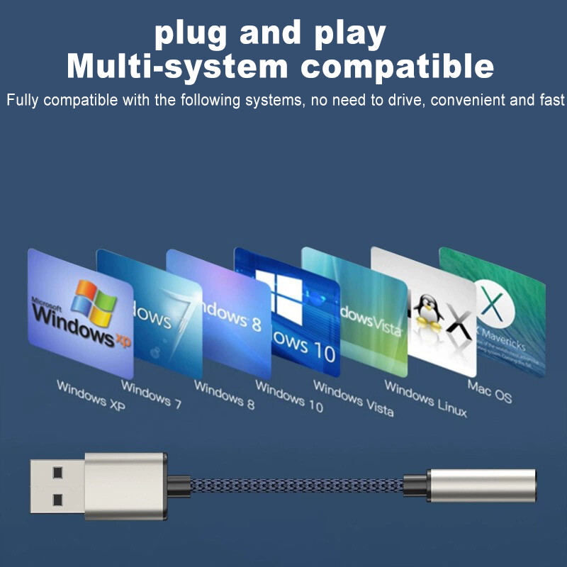 USB Type A To 3.5mm AUX Female Audio Headphone Jack Cable Adapter Lot gallery