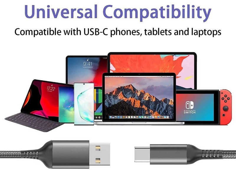 Type C Charger Cable 10FT 1/4-Pack Fast Charging Cord USB A to USB C Cell Phone gallery