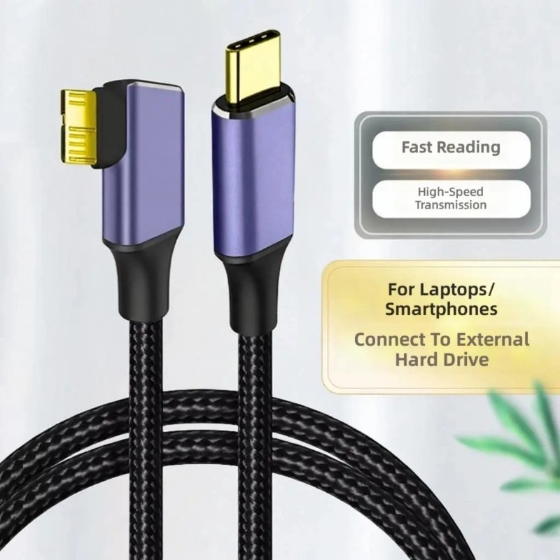 Reinforced MicroB To Type C 3.0 Cable With Gold Plated Connectors For Fast Data gallery