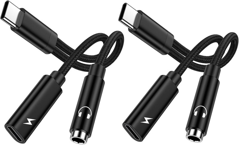 VIFIGEN USB C to 3.5mm Headphone Charger Adapter 2 in 1 Audio Fast Charge