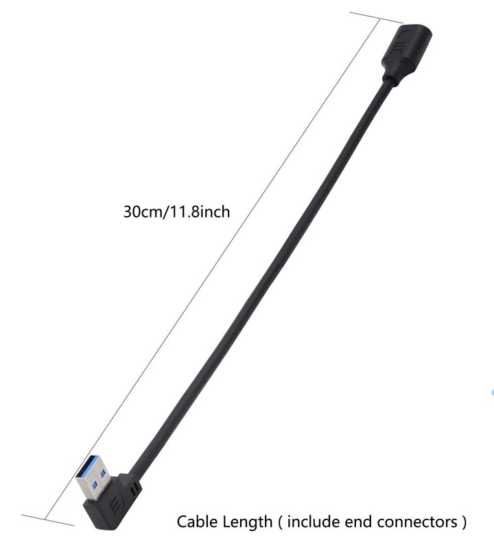 2 Pack 90 Degree Left & Right Angle USB 3.0 Male to Female Cables 5 Gbps Data... gallery