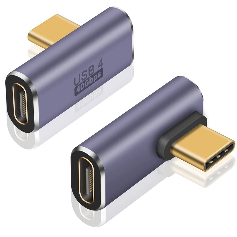 USB Right Left Angle Type C USB 4 Cable Adapter 40Gbps Extender 8K 100W Charging