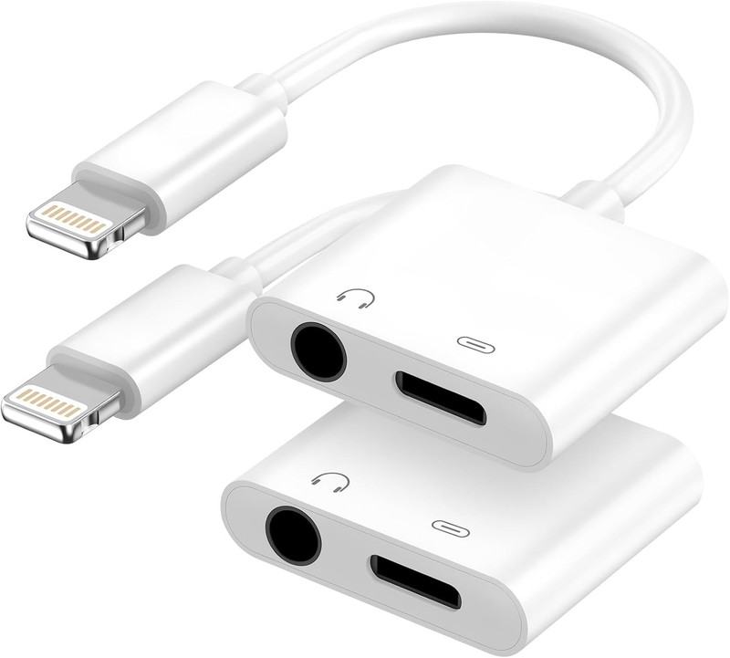 [Apple Mfi Certified] 2-In-1 Charging & Audio Adapter for Iphone, Lightning to 3