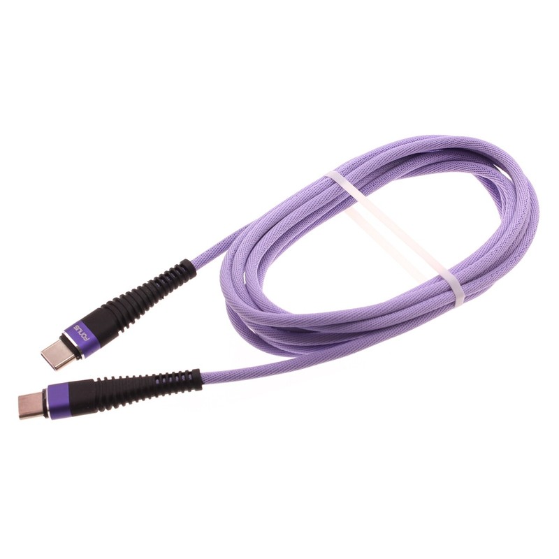 For iPad Pro Air Mini Long Charger Cord Type-C to USB-C Purple 6ft PD Cable Wire